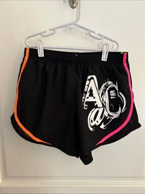 Varsity Brand Black Women’s Athletic Shorts with Pink & Orange Trim